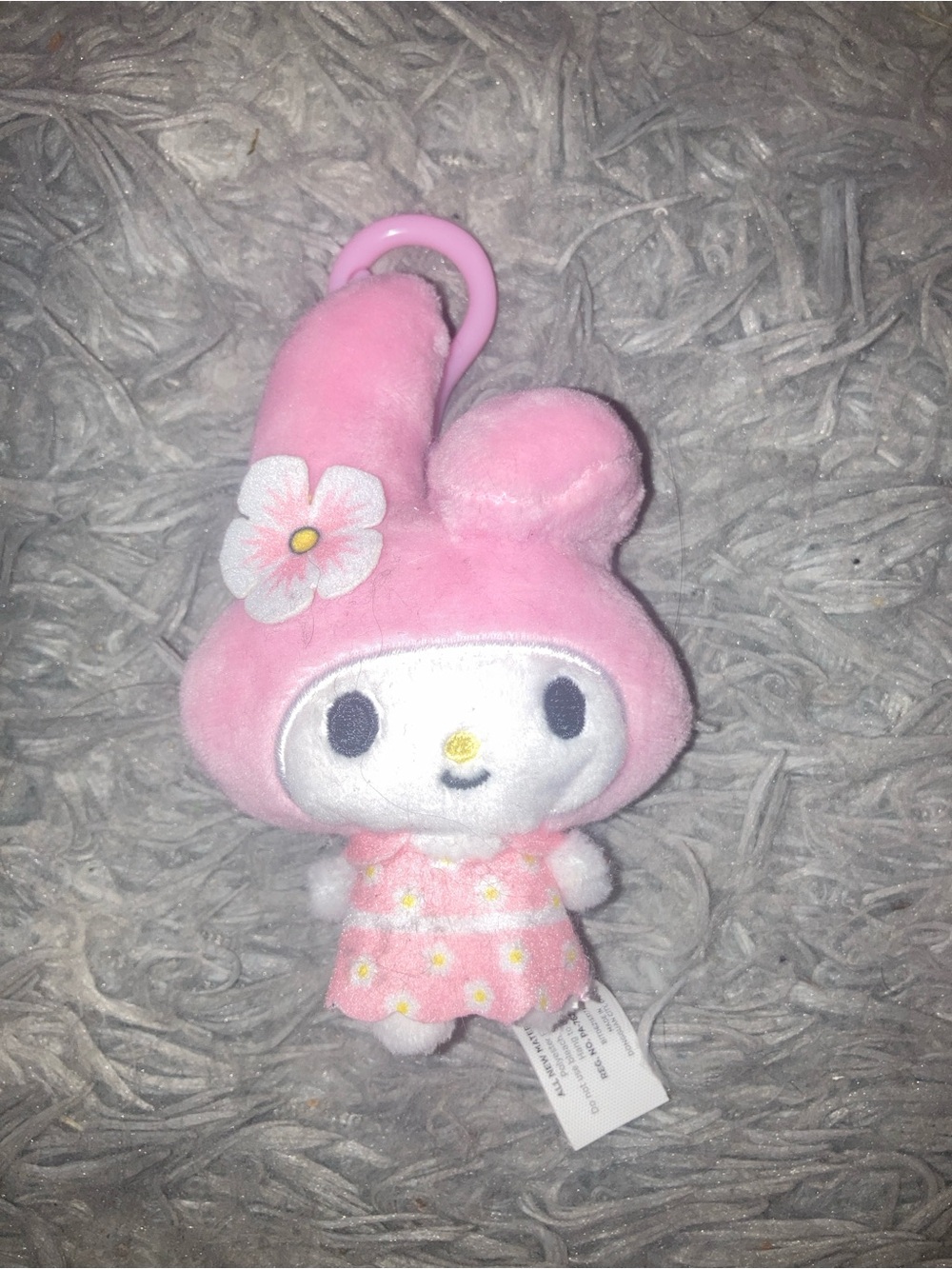 Pink Floral My Melody Plush Keychain